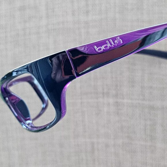 Bolle Men Eyeglasses/Sunglasses Frame Black/Purple Tone Wrap Glasses Frame Italy - Picture 3 of 13